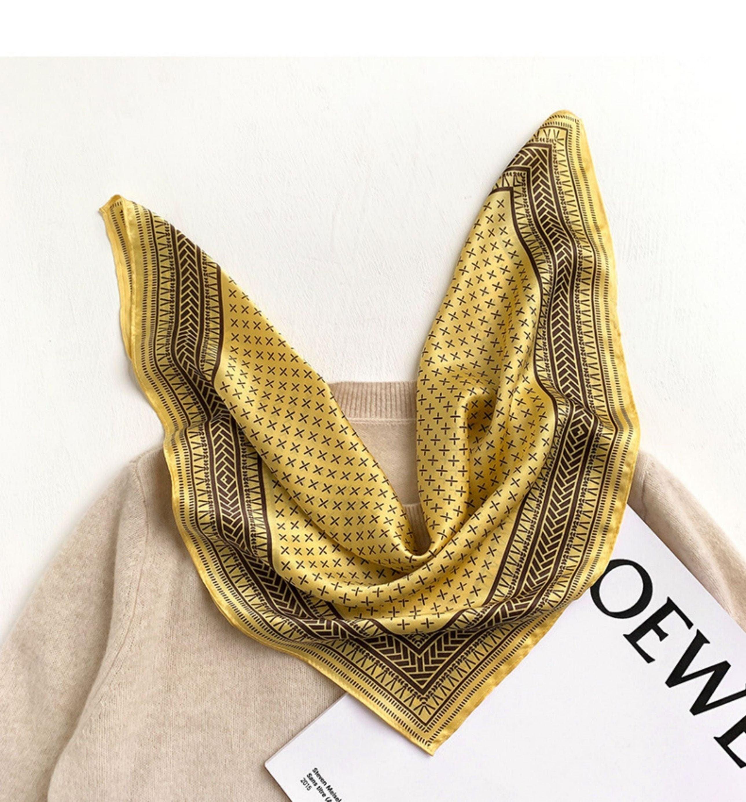 Vintage Style 100% mulberry Silk Scarf/Silk head scarf/Silk hair scarf/Silk neck scarf/Mother's Day Gifts/Bag Accessory/Gift for her