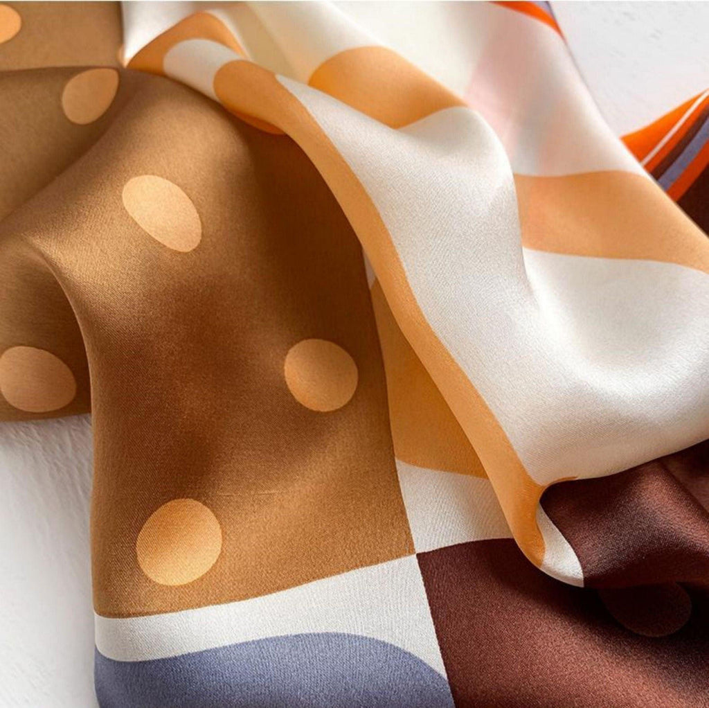 Printed Polka Dots 100% mulberry Silk Scarf/Silk head scarf/Silk hair scarf/Silk neck scarf/Mother's Day Gifts/Bag Accessory/Gift for her