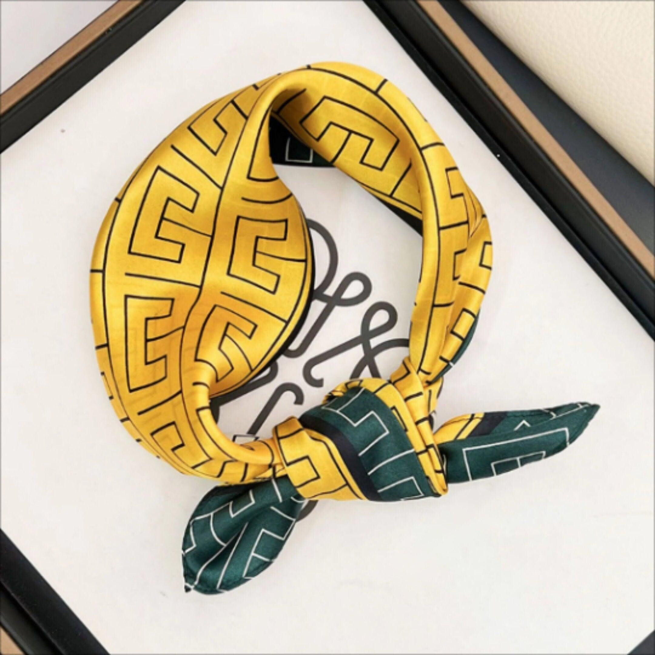 Geometric Color Blocking 100% mulberry Silk Scarf/Silk head scarf/Silk hair scarf/Silk neck scarf/Mother's Day Gifts/Bag Accessory/Gift for her/