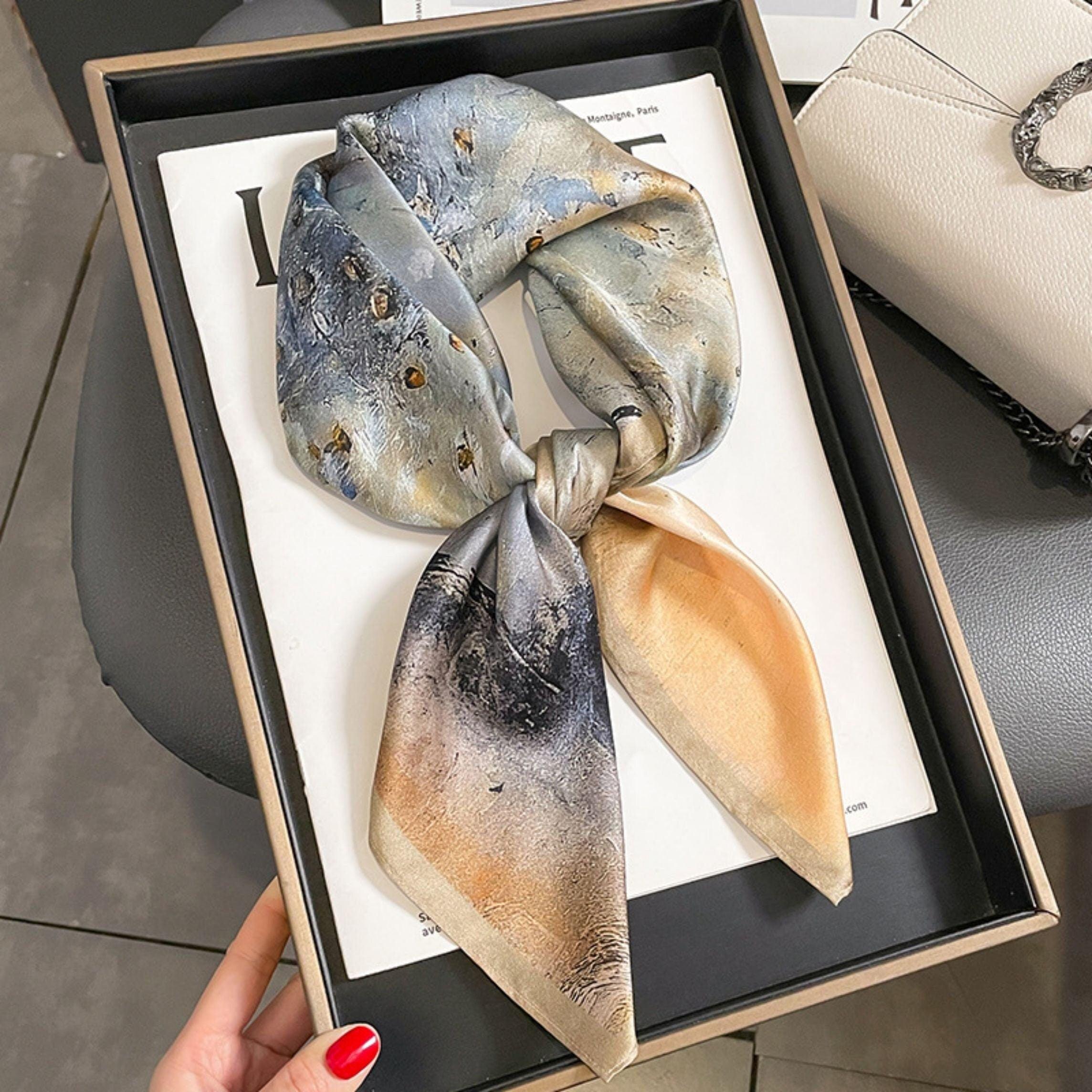 Oil painting texture Ballerina pattern mulberry silk scarf/65CM 100% mulberry silk scarf/Silk shawl/Gift for her