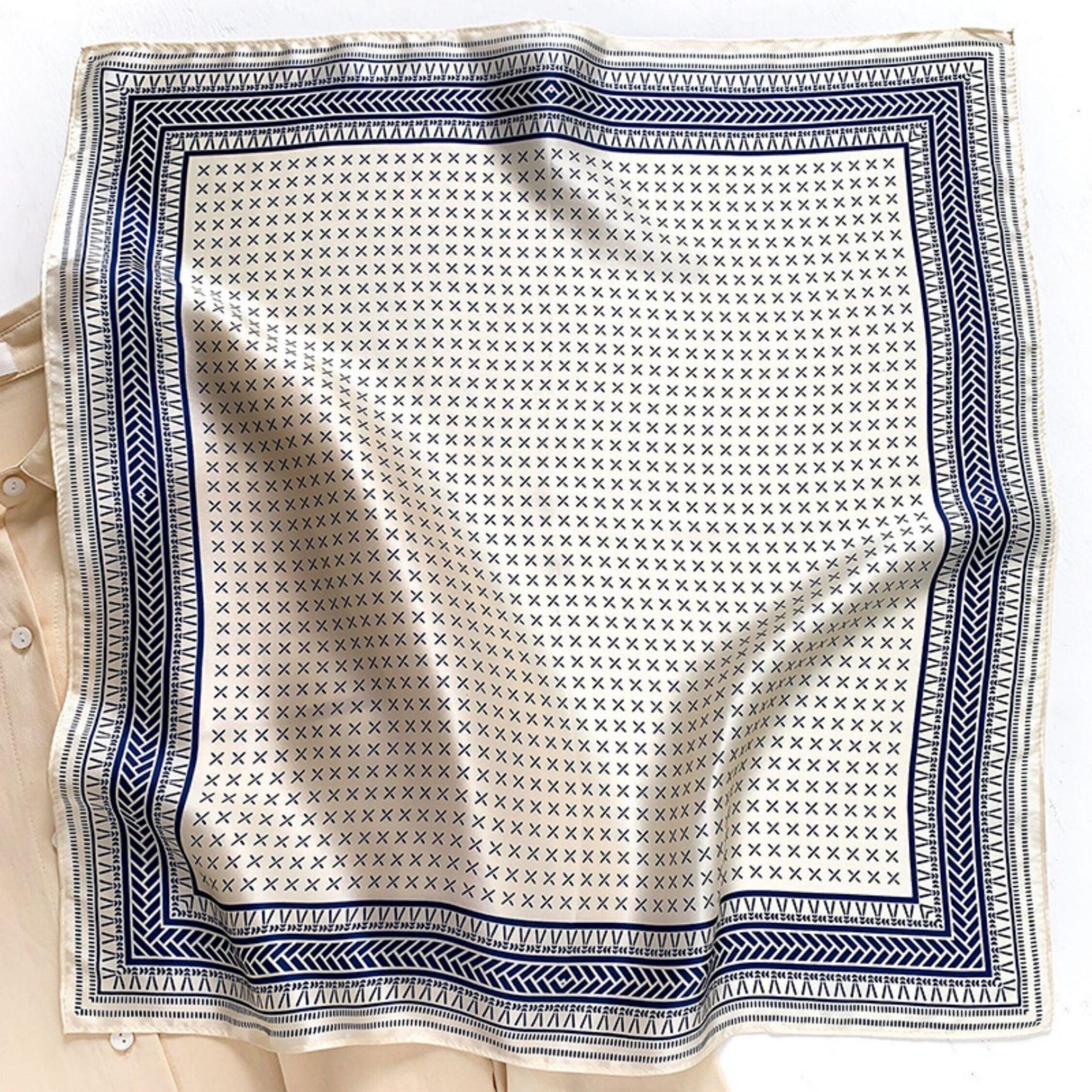 Minimalist Crosshatch 100% mulberry Silk Scarf/Silk head scarf/Silk hair scarf/Silk neck scarf/Mother's Day Gifts/Bag Accessory/Gift for her/For Spring