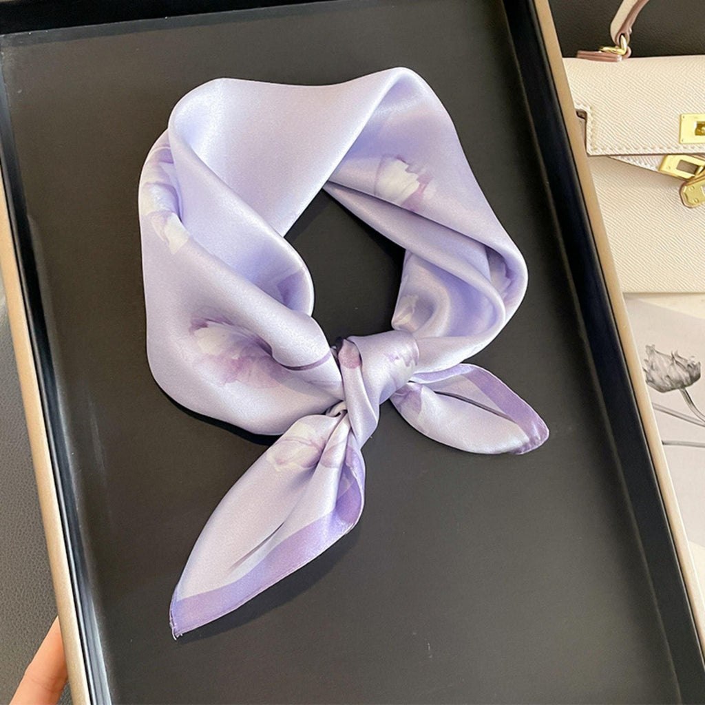 Pink Spring Flowers 100% mulberry Silk Scarf/Silk head scarf/Silk hair scarf/Silk neck scarf/Mother's Day Gifts/Bag Accessory/Gift for her