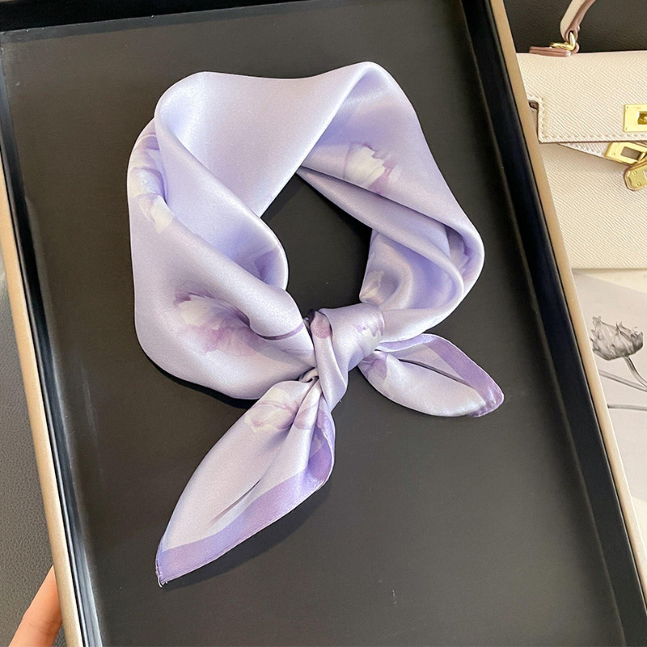 Pink Spring Flowers 100% mulberry Silk Scarf/Silk head scarf/Silk hair scarf/Silk neck scarf/Mother's Day Gifts/Bag Accessory/Gift for her